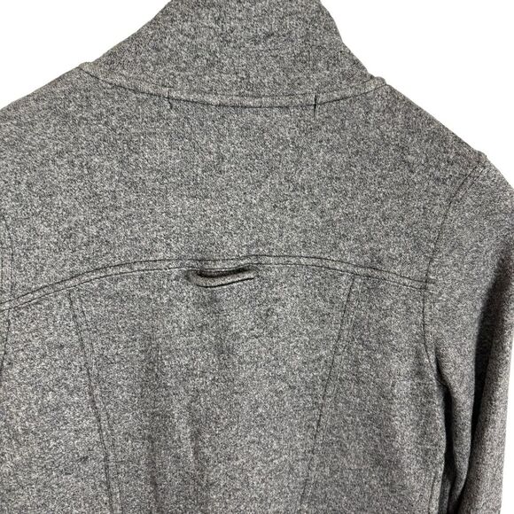 Kensie Heather Gray Terry Cloth Full Zipper Sweater Jacket Women's Small Pockets - Picture 5 of 6